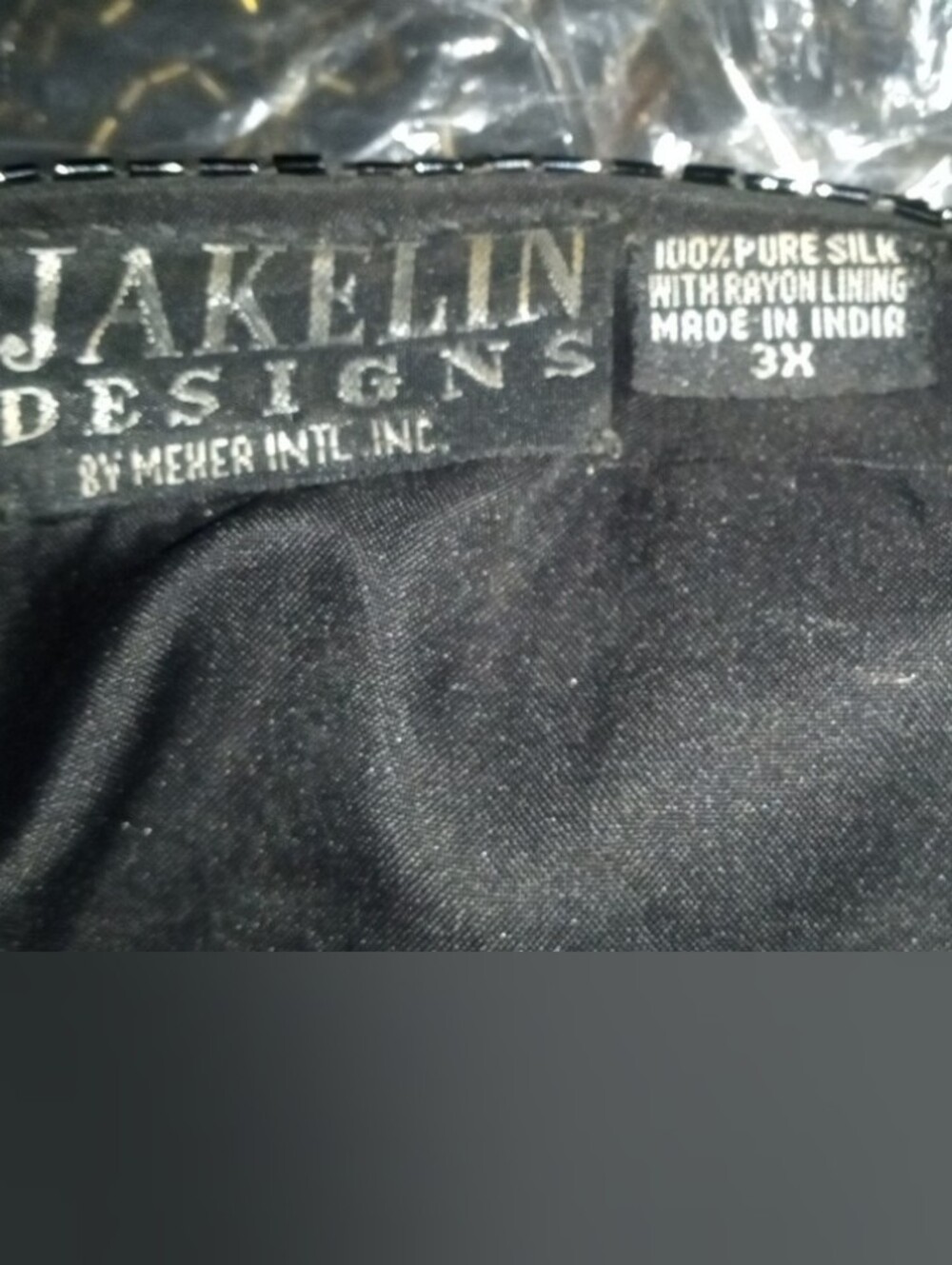 Jakelin Designs 100% Pure Silk Black & Gold Sequin & Beads Plus Size Jacket 3X - Picture 13 of 13